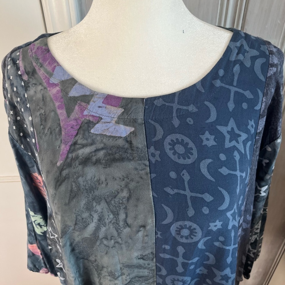 celestial floral print oversized top ONE SIZE Bohemian hippie lagenlook … - Picture 11 of 14